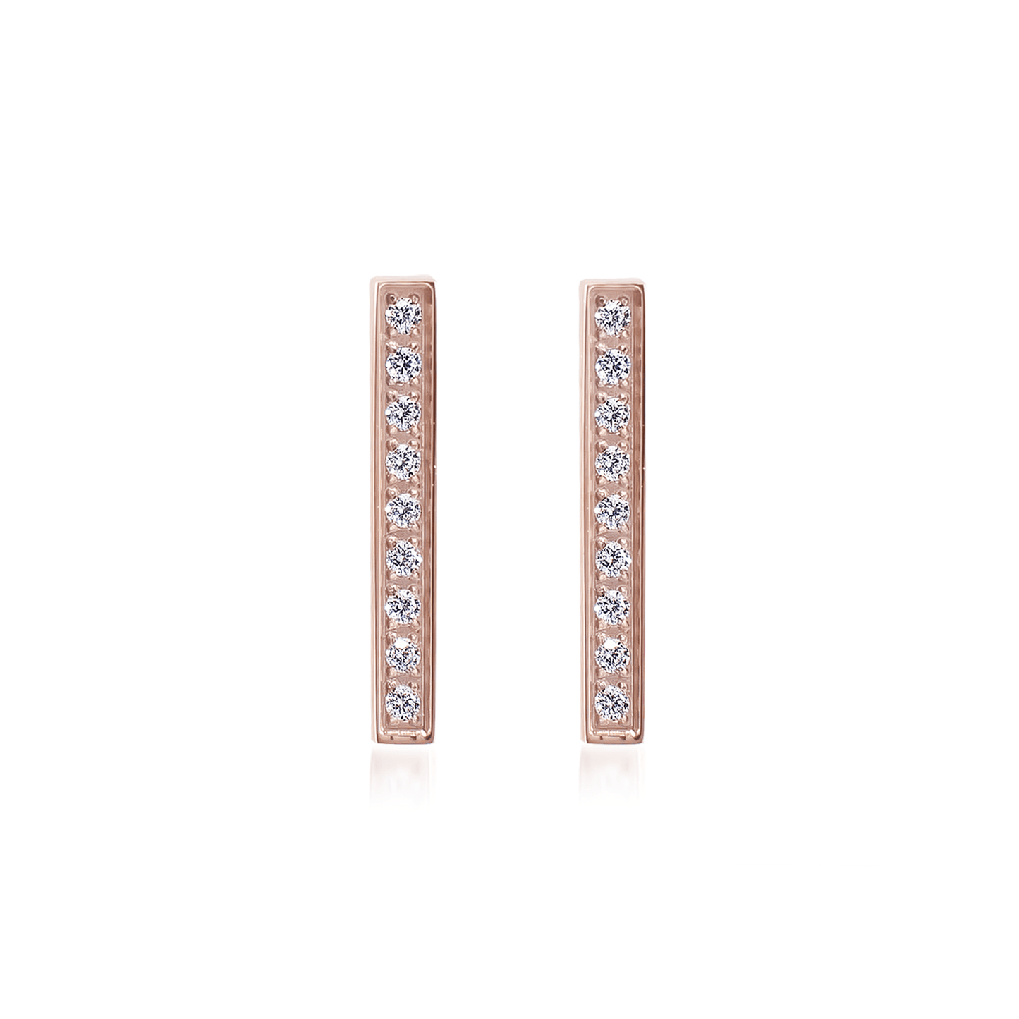 ER107RG B.Tiff Rose Gold 9 - Stone Short Bar Earrings - PBNJ FASHIONS