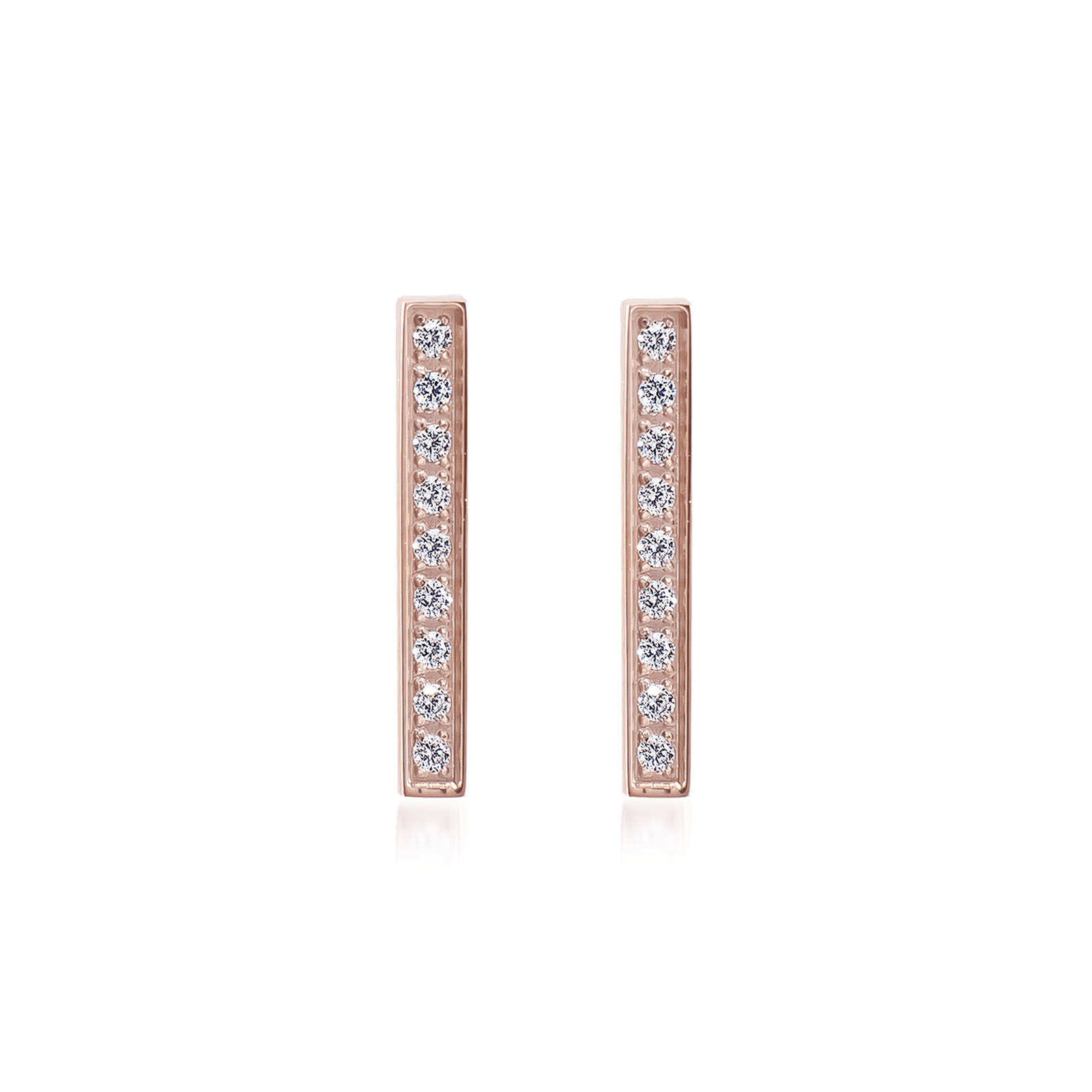 ER107RG B.Tiff Rose Gold 9 - Stone Short Bar Earrings - PBNJ FASHIONS