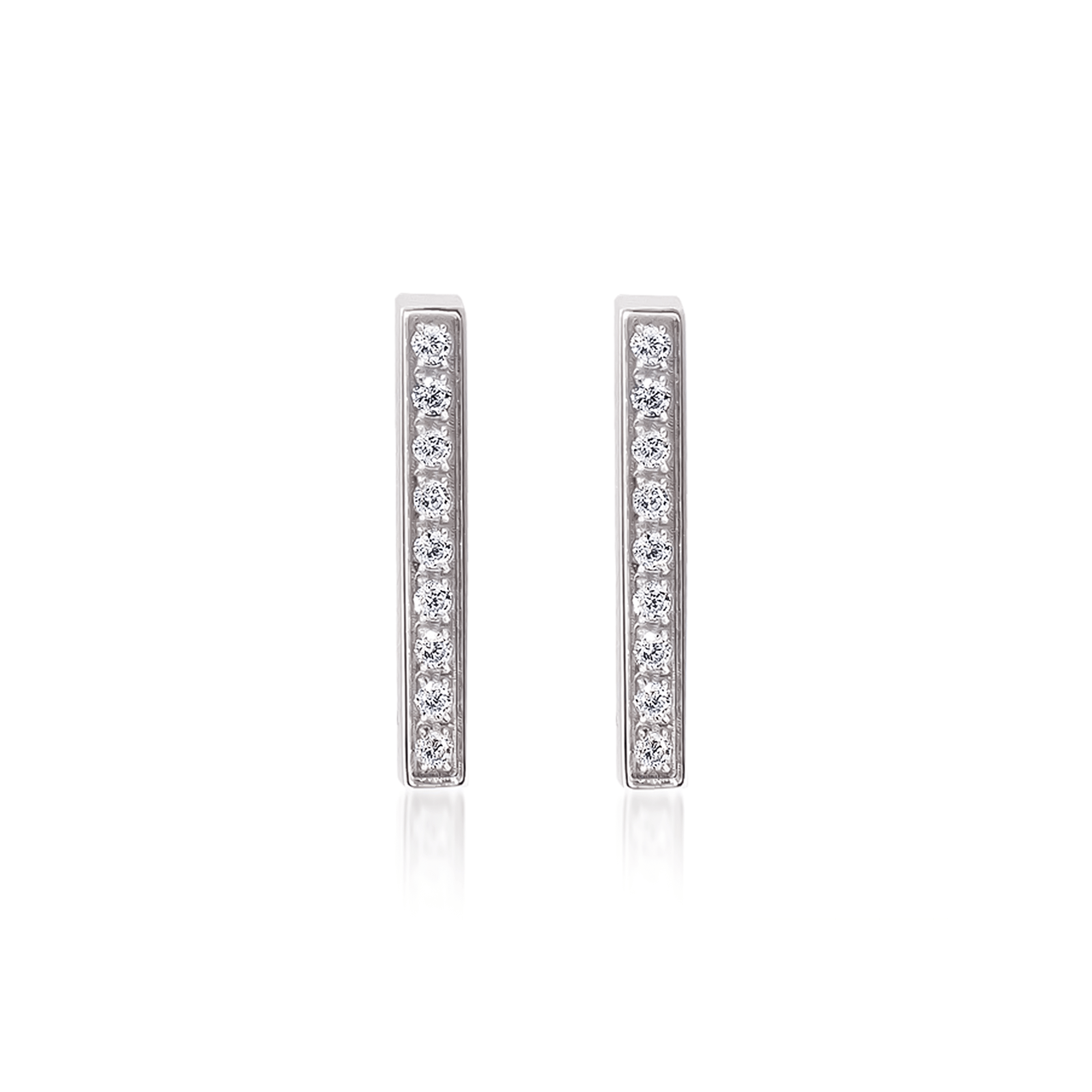 ER107W B.Tiff 9 - Stone Short Bar Earrings - PBNJ FASHIONS