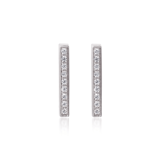 ER107W B.Tiff 9 - Stone Short Bar Earrings - PBNJ FASHIONS