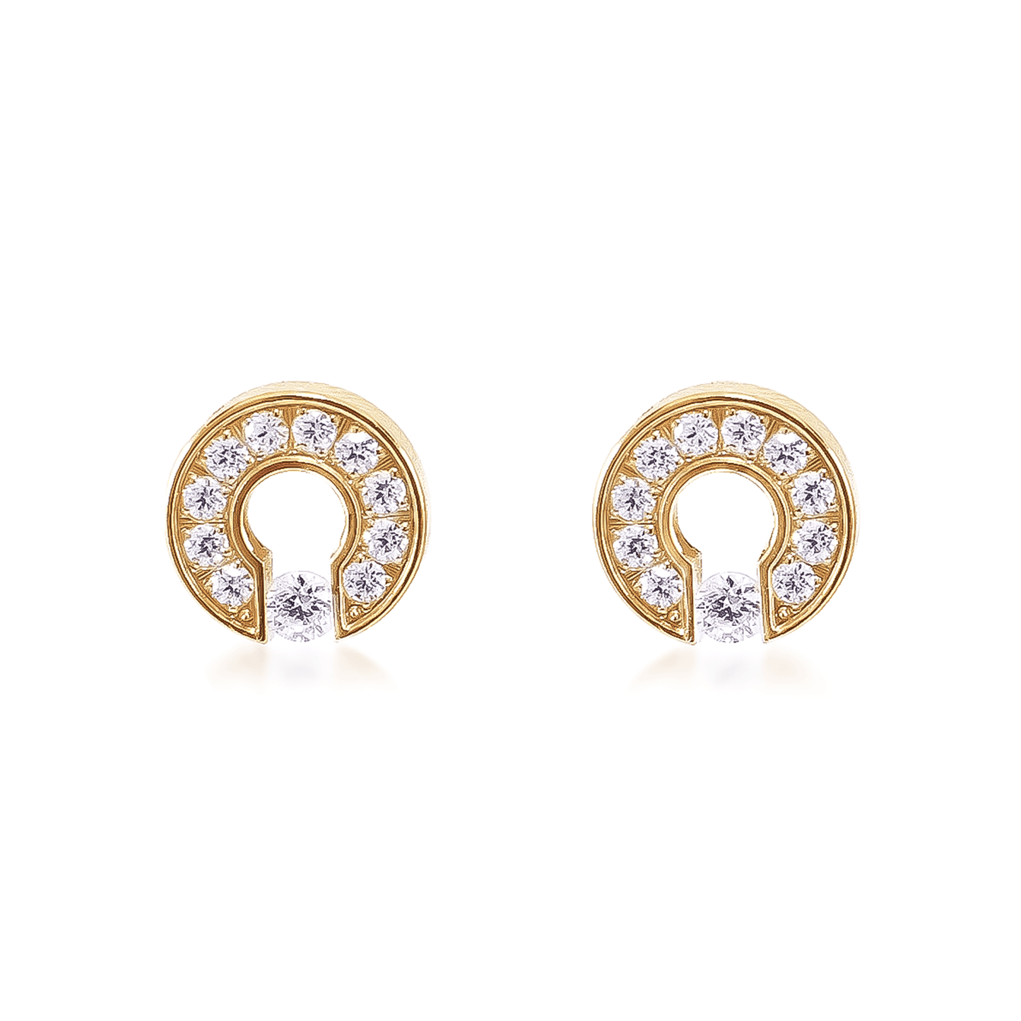ER118G B.Tiff Gold Pavé Barrel Earrings - PBNJ FASHIONS