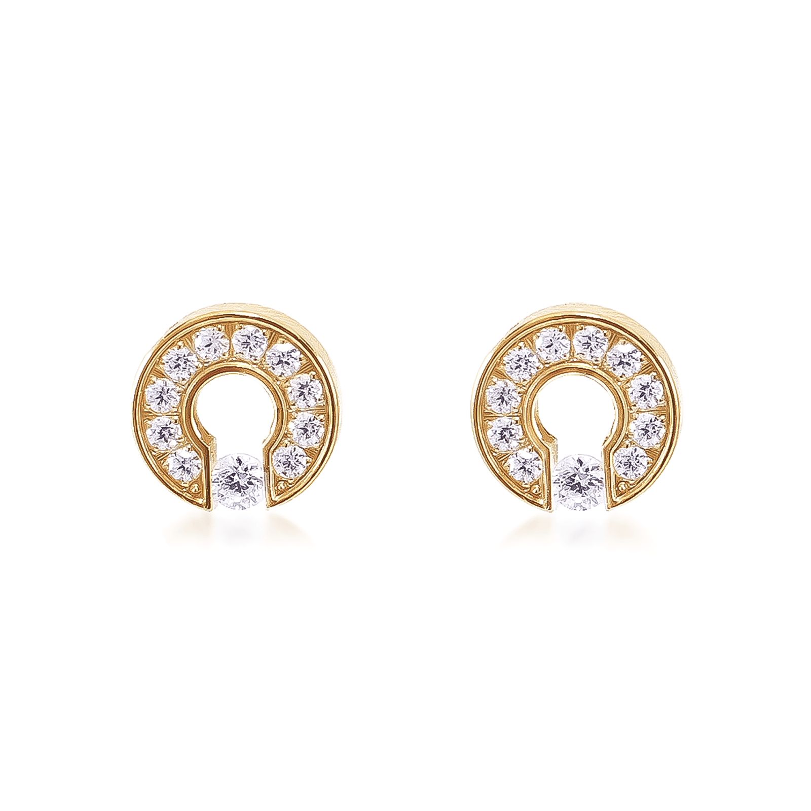 ER118G B.Tiff Gold Pavé Barrel Earrings - PBNJ FASHIONS