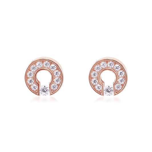 ER118RG B.Tiff Rose Gold Pavé Barrel Earrings - PBNJ FASHIONS