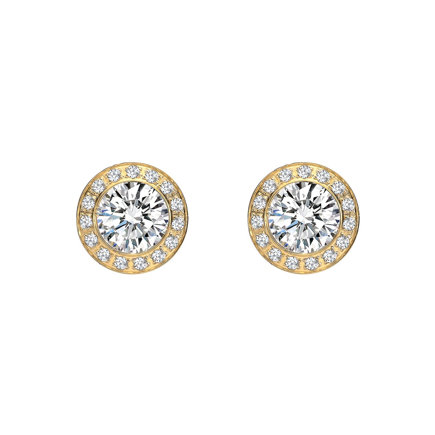 ER125G B.Tiff Gold Pavé 1 ct Aŭreolo Earrings - PBNJ FASHIONS