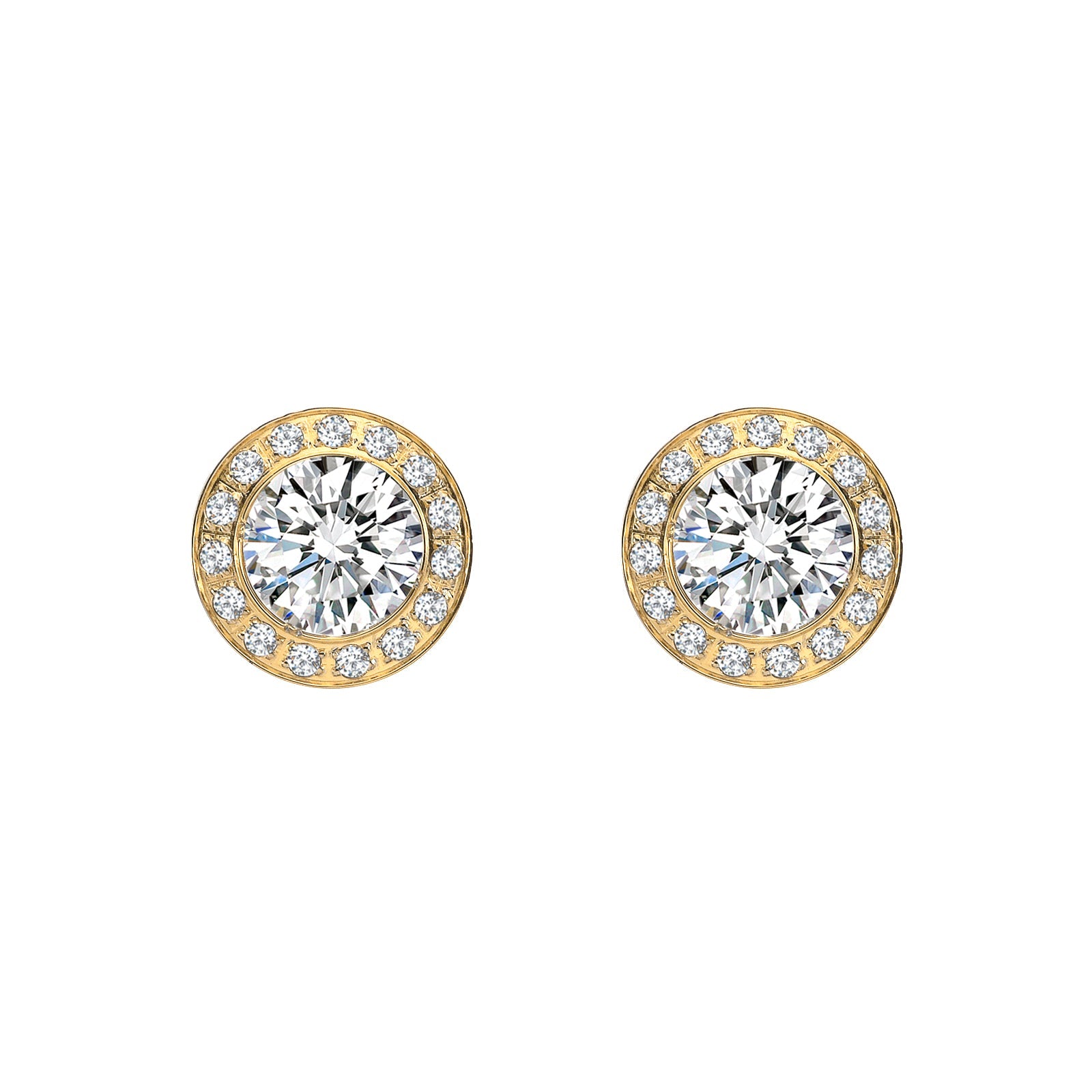 ER125G B.Tiff Gold Pavé 1 ct Aŭreolo Earrings - PBNJ FASHIONS