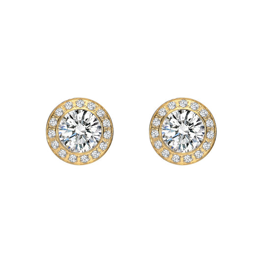 ER125G B.Tiff Gold Pavé 1 ct Aŭreolo Earrings - PBNJ FASHIONS