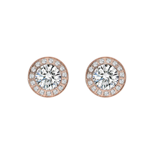 ER125RG B.Tiff Rose Gold Pavé 1 ct Aŭreolo Earrings - PBNJ FASHIONS