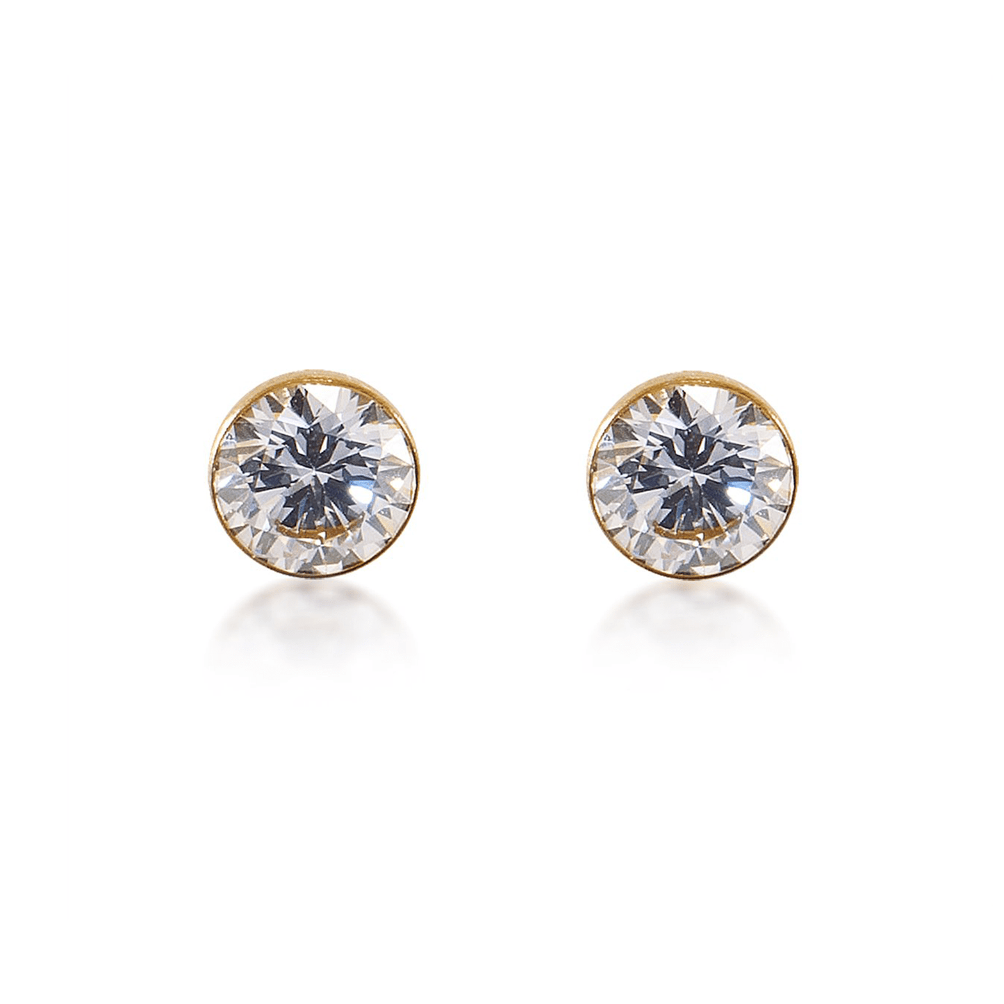 ER201G B.Tiff Gold 2 ct Solitaire Stud Earrings - PBNJ FASHIONS
