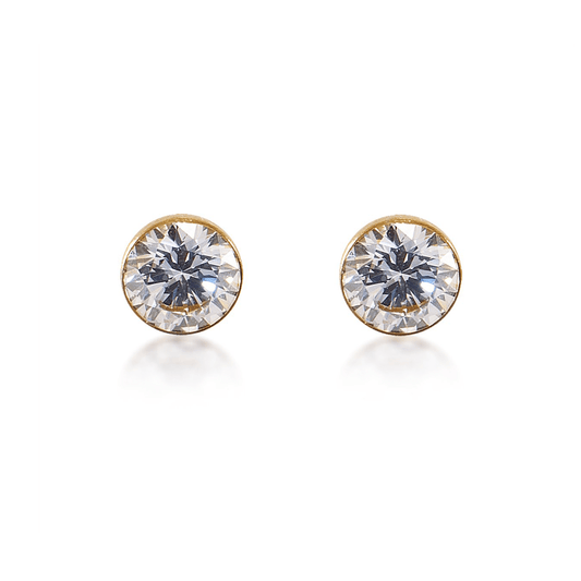 ER201G B.Tiff Gold 2 ct Solitaire Stud Earrings - PBNJ FASHIONS
