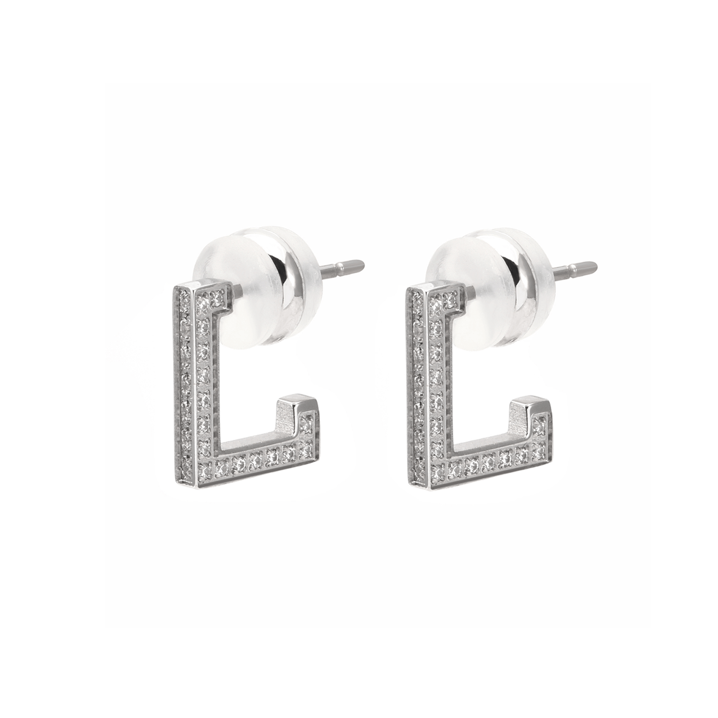 ER246W B.Tiff Pavé L - Bar Earrings - PBNJ FASHIONS
