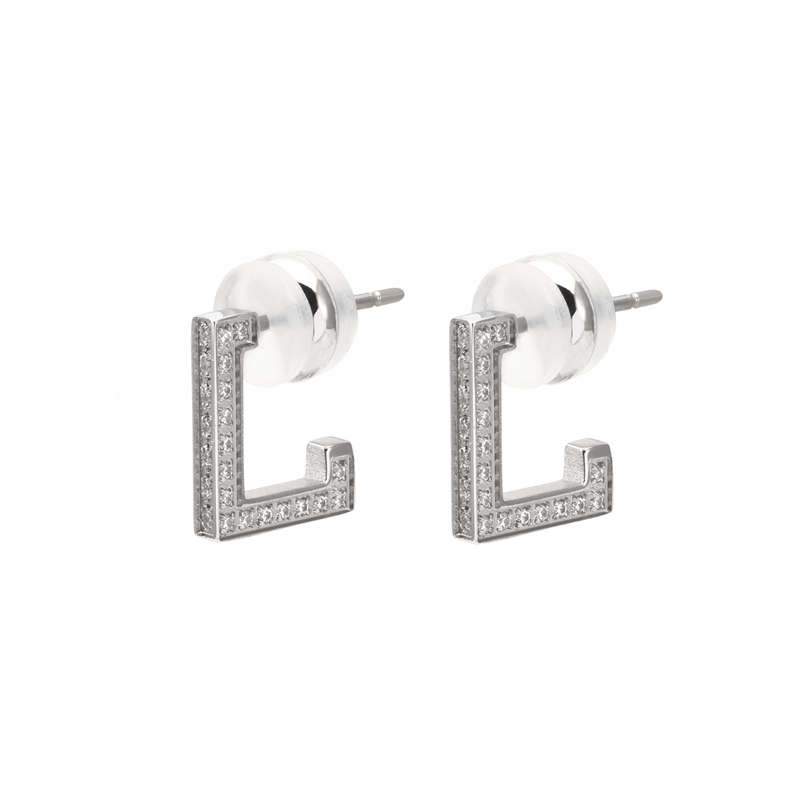 ER246W B.Tiff Pavé L - Bar Earrings - PBNJ FASHIONS