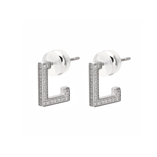 ER246W B.Tiff Pavé L - Bar Earrings - PBNJ FASHIONS