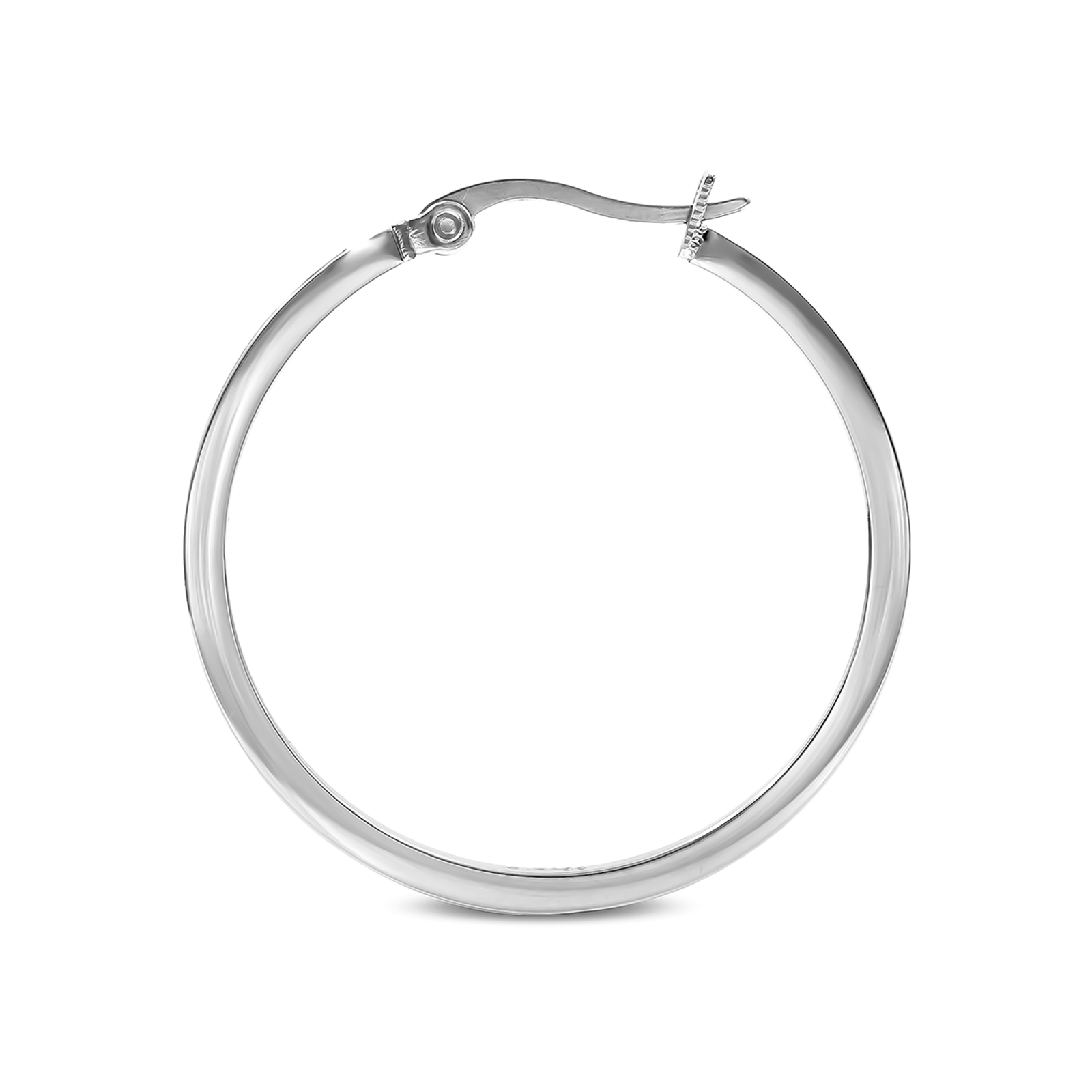 ER312W B.Tiff Pavé 42 - Stone Classic Medium Hoop Earrings - PBNJ FASHIONS