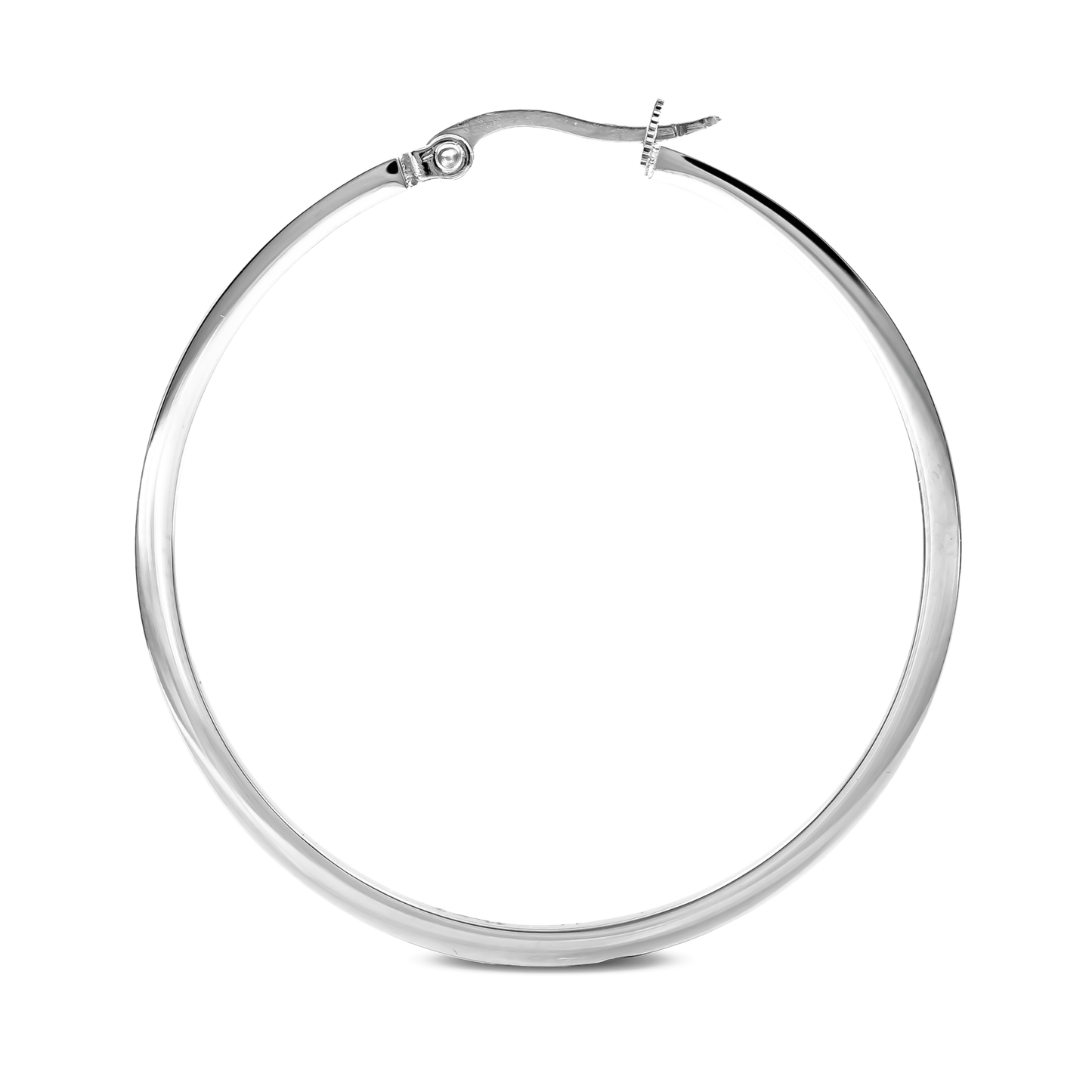 ER317W B.Tiff Pavé 58 - Stone Classic Large Hoop Earrings - PBNJ FASHIONS