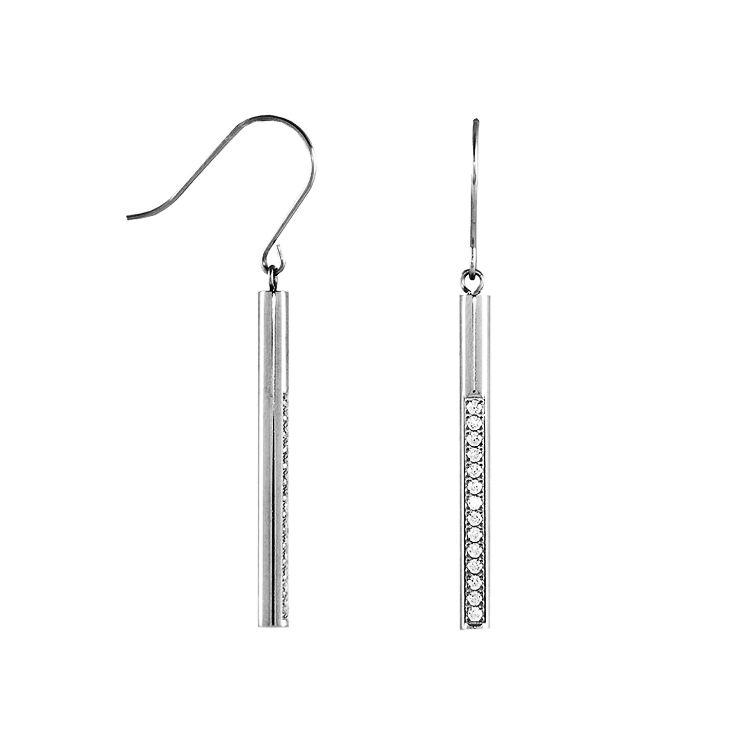 ER318W B.Tiff Pavé 14 - Stone Dangling Bar Earrings - PBNJ FASHIONS