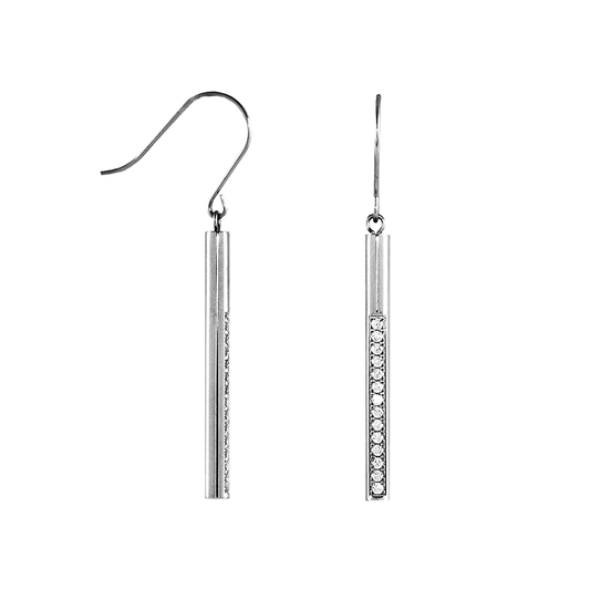 ER318W B.Tiff Pavé 14 - Stone Dangling Bar Earrings - PBNJ FASHIONS