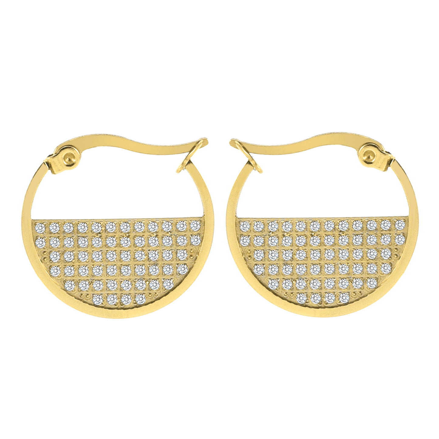 ER500G B.Tiff Gold Pavé Lune Earrings - PBNJ FASHIONS