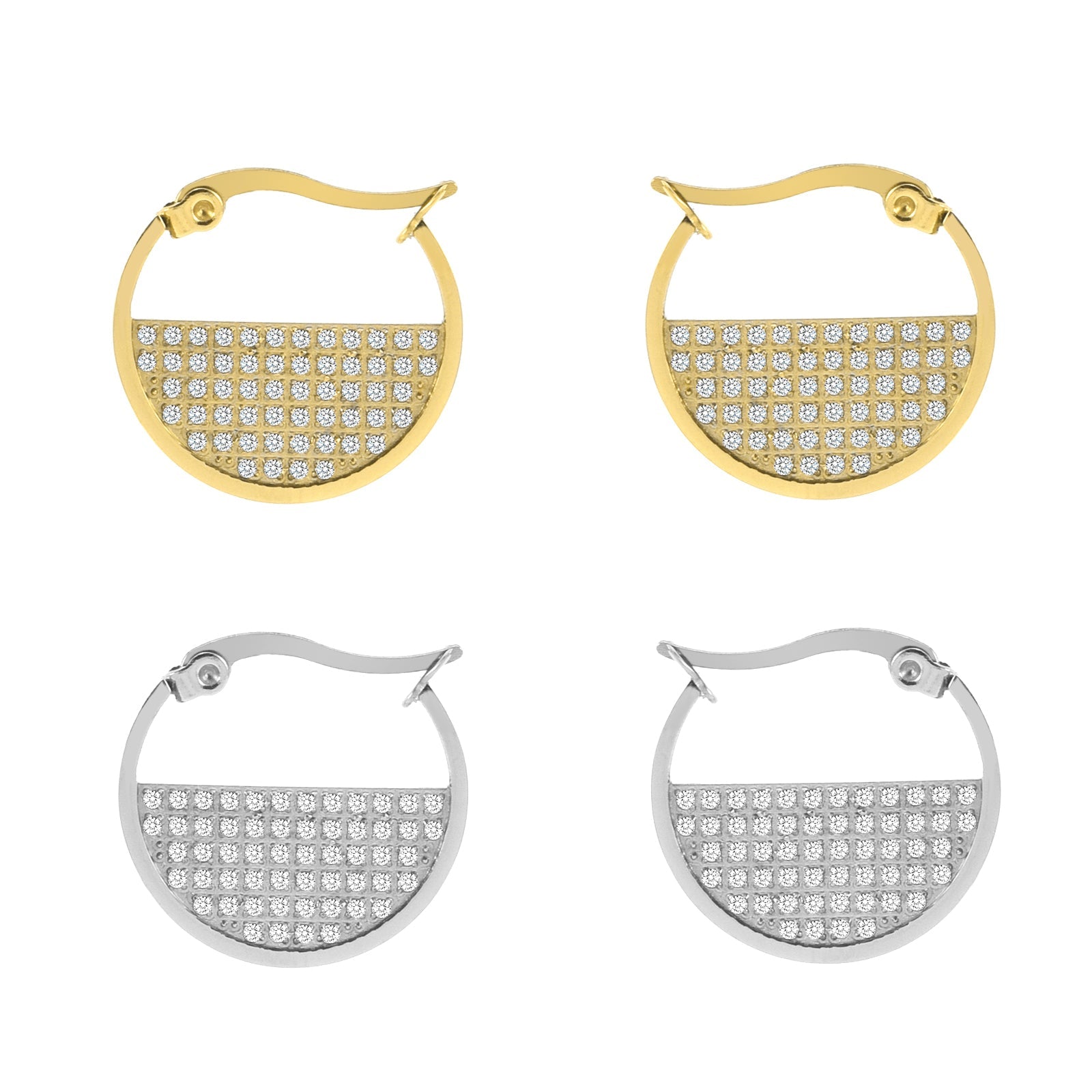 ER500W B.Tiff Pavé Lune Earrings - PBNJ FASHIONS