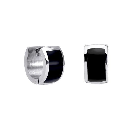 ER800WB B.Tiff Black Enamel Earrings - PBNJ FASHIONS