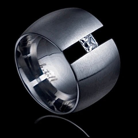 RG200W B.Tiff .5 ct Princess Cut Extra Wide Ring [Wide Band] - PBNJ FASHIONS