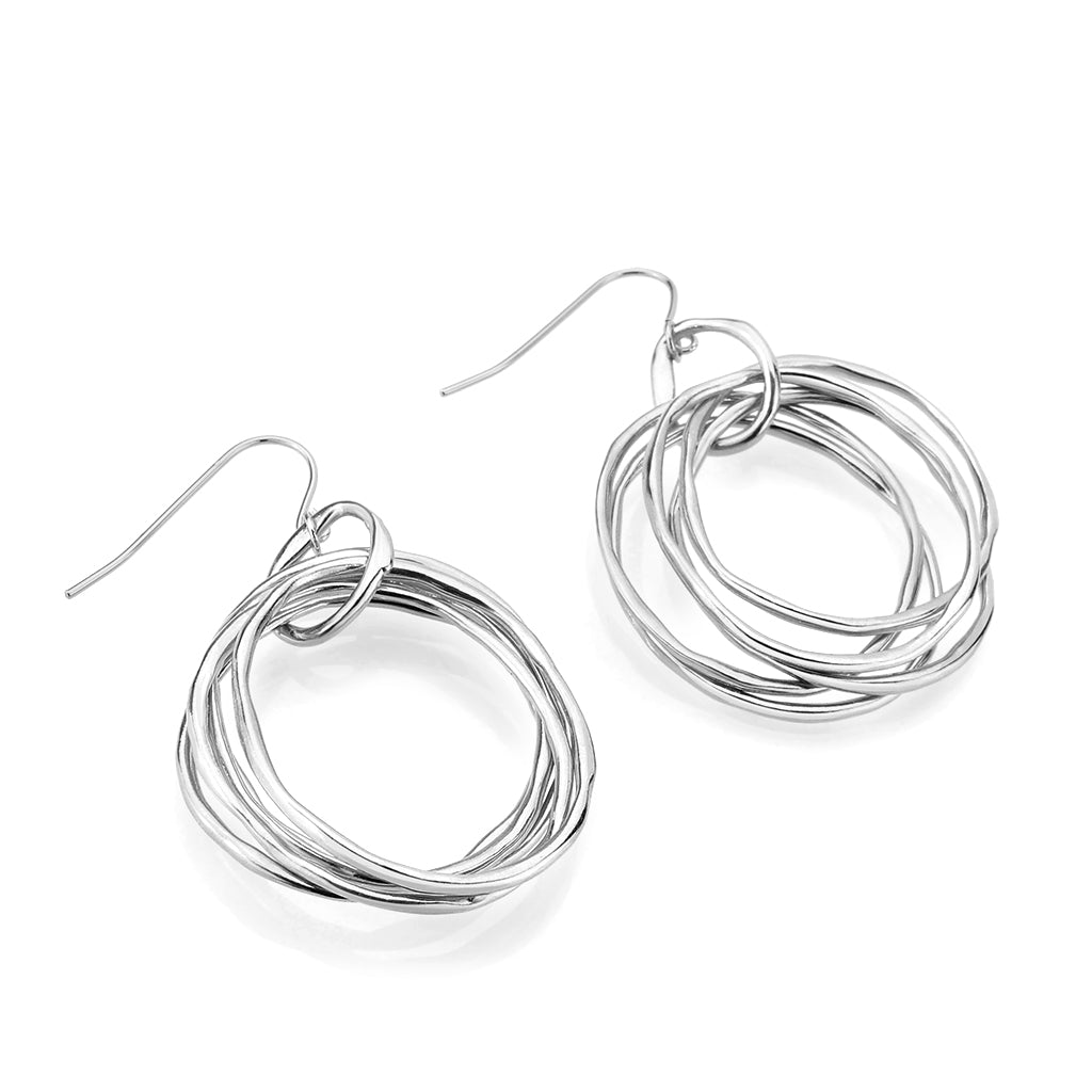 LO4775 - Rhodium Brass Earring with NoStone in No Stone-3