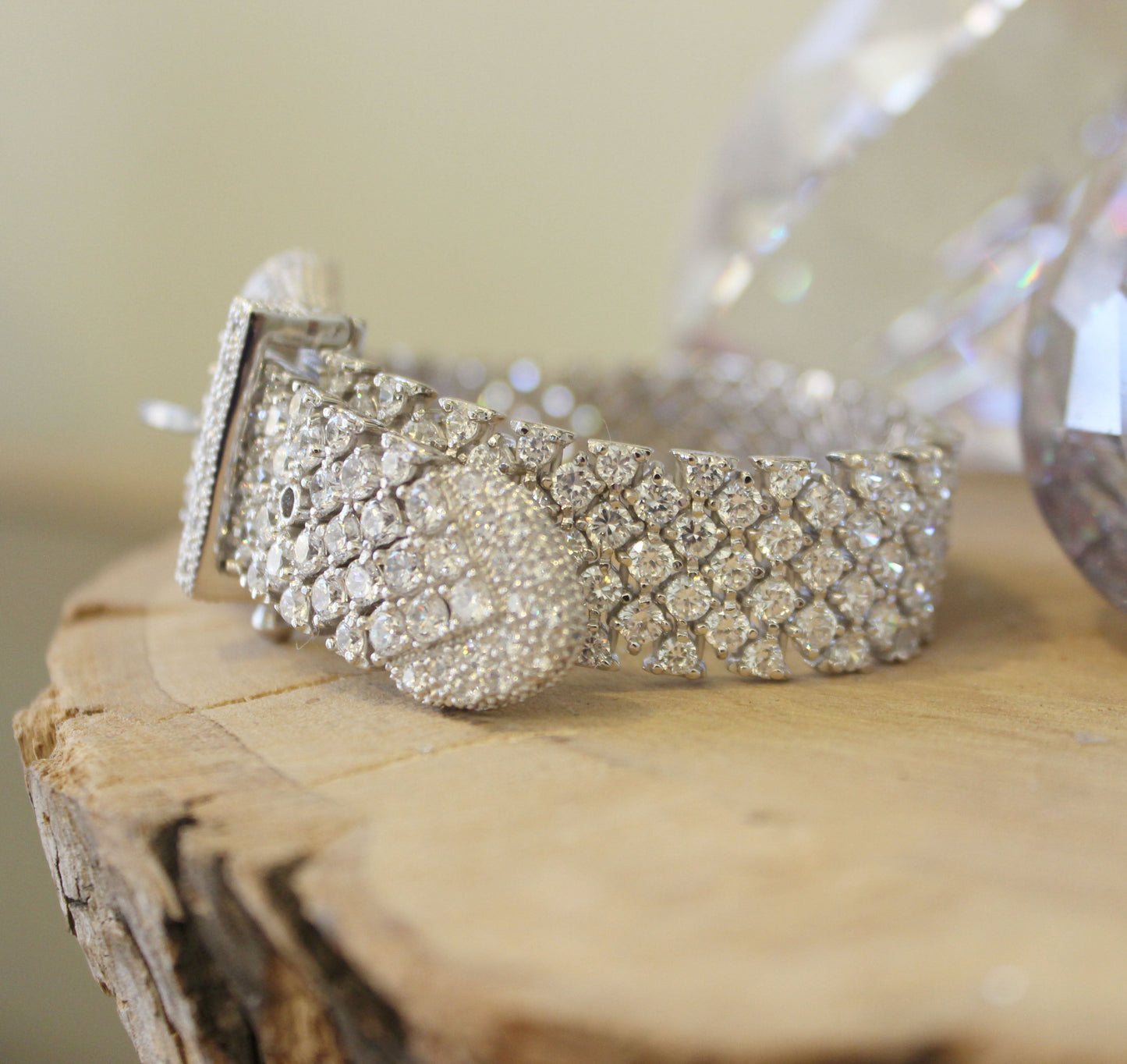 LOS179 - Rhodium 925 Sterling Silver Bracelet with AAA Grade CZ  in Clear-2