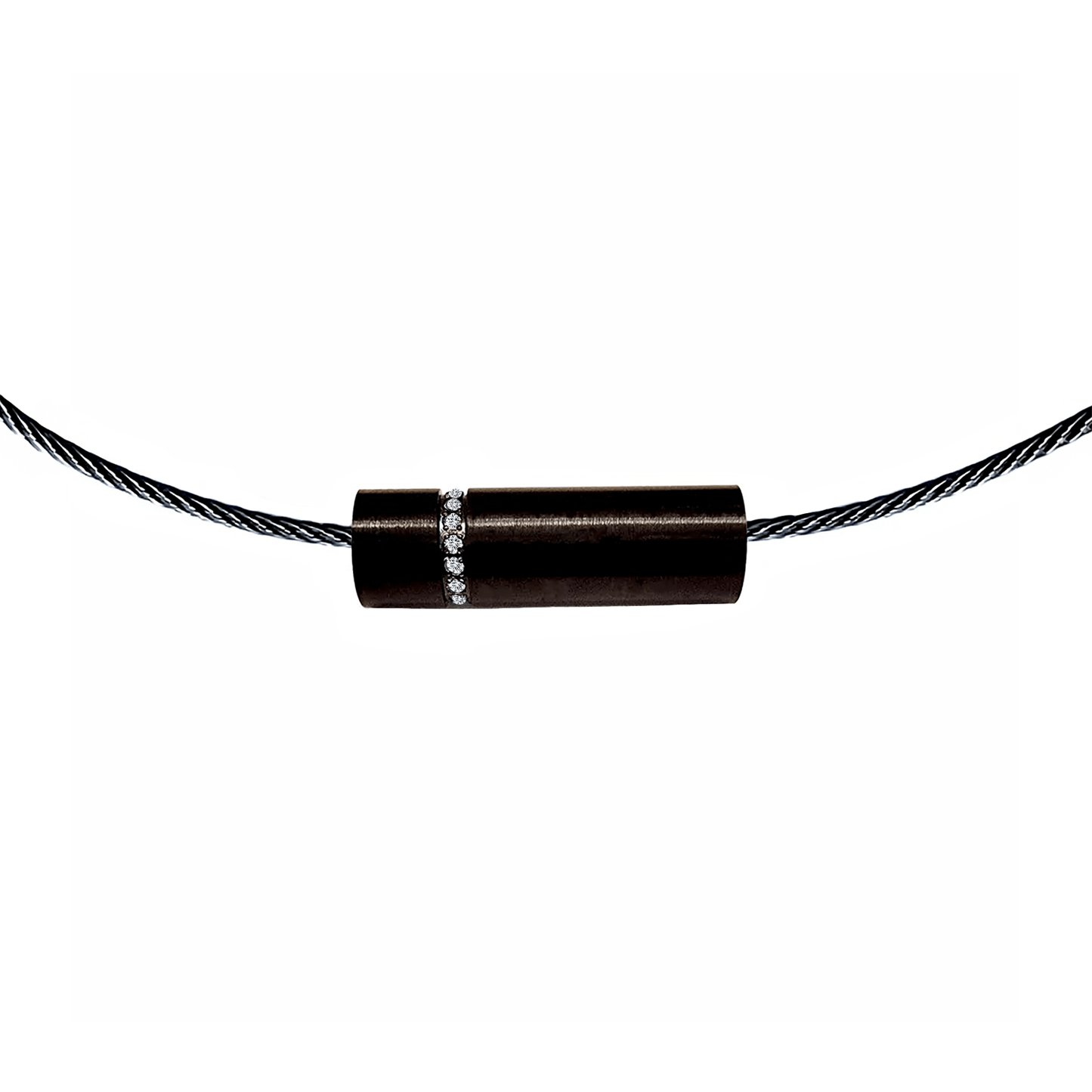 PT080B B.Tiff Black Pavé Rouleau Pendant - PBNJ FASHIONS