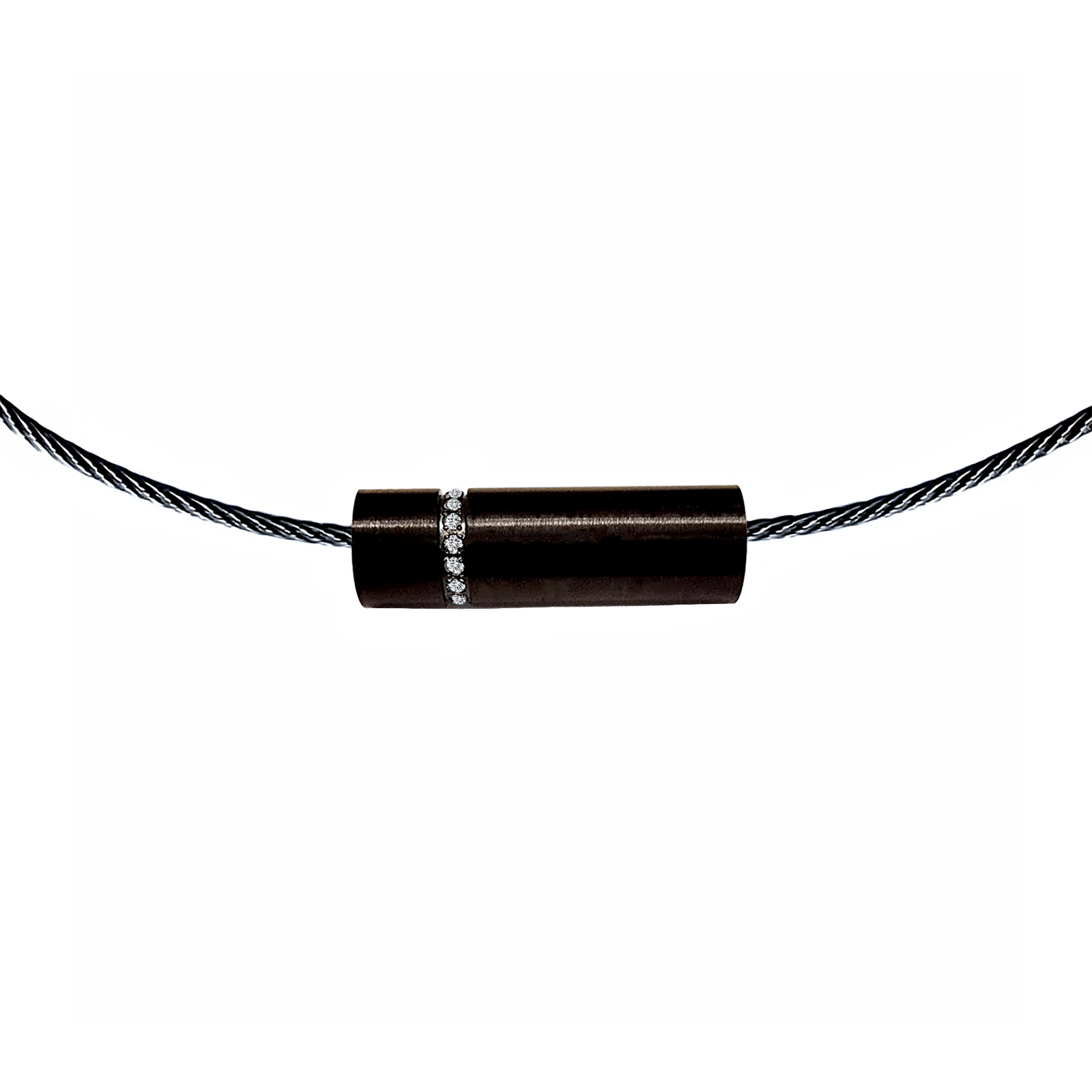 PT080B B.Tiff Black Pavé Rouleau Pendant - PBNJ FASHIONS