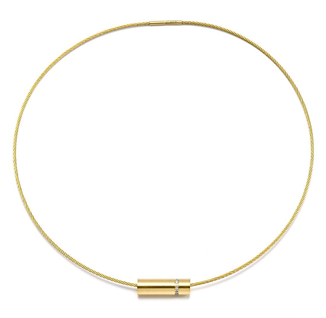 PT080G B.Tiff Gold Pavé Rouleau Pendant - PBNJ FASHIONS