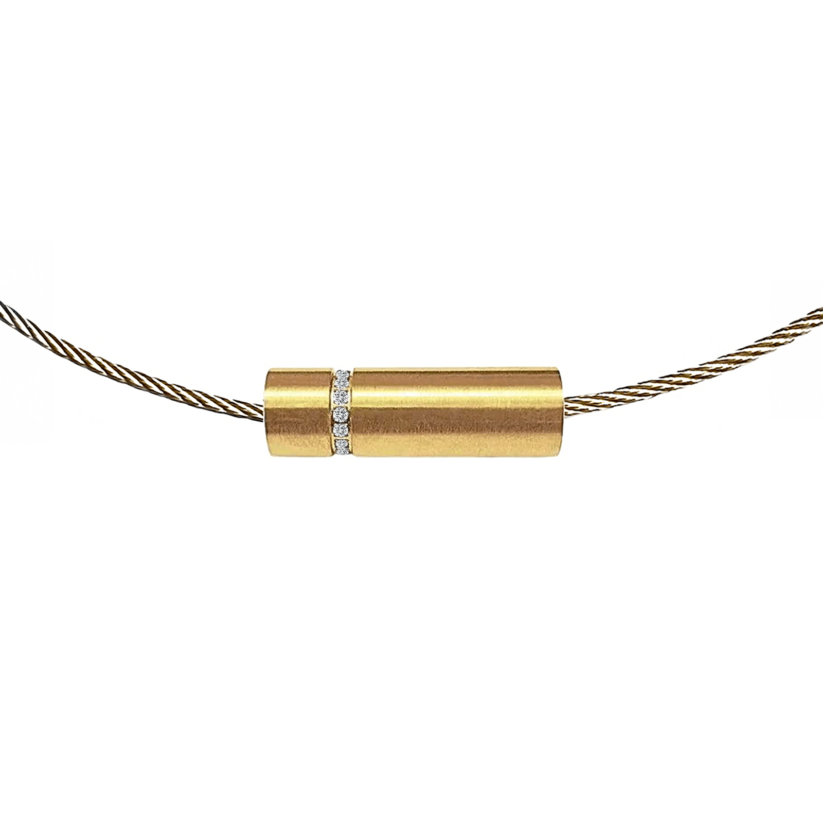 PT080G B.Tiff Gold Pavé Rouleau Pendant - PBNJ FASHIONS