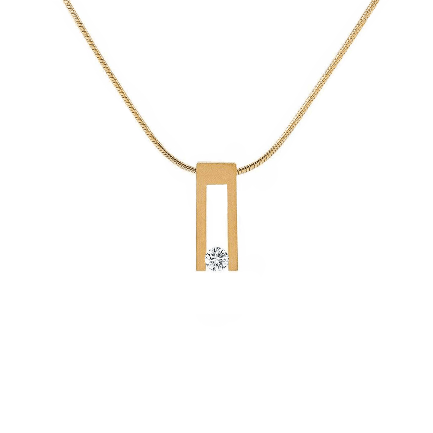 PT089G B.Tiff Gold Hollow Bar Pendant - PBNJ FASHIONS