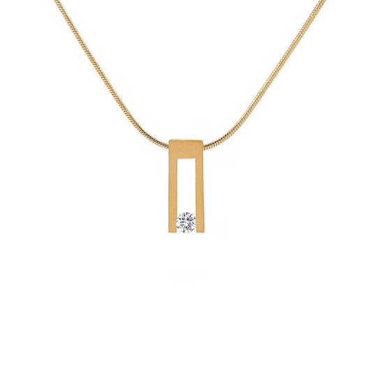 PT089G B.Tiff Gold Hollow Bar Pendant - PBNJ FASHIONS