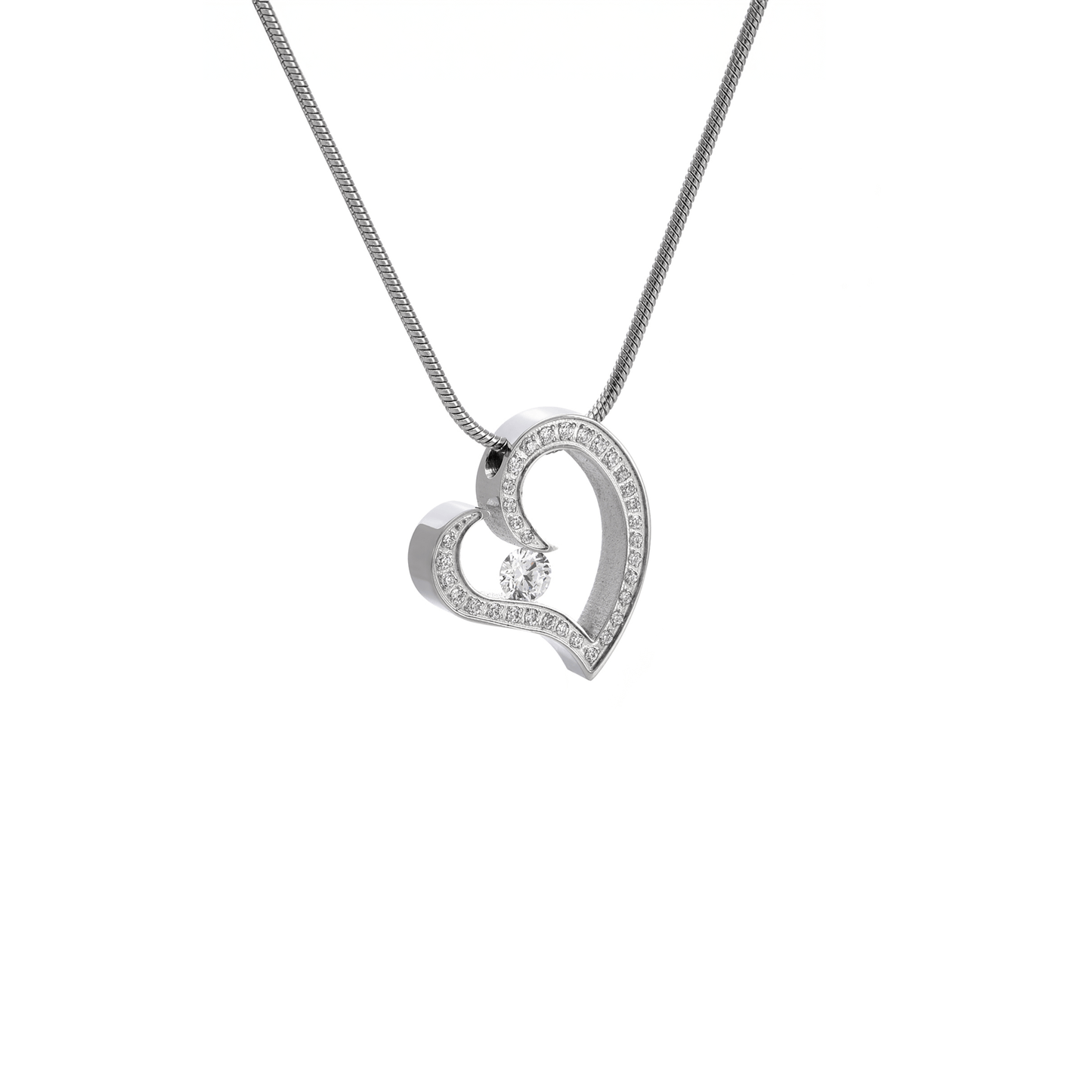 PT092W B.Tiff Pave Heart Pendant - PBNJ FASHIONS