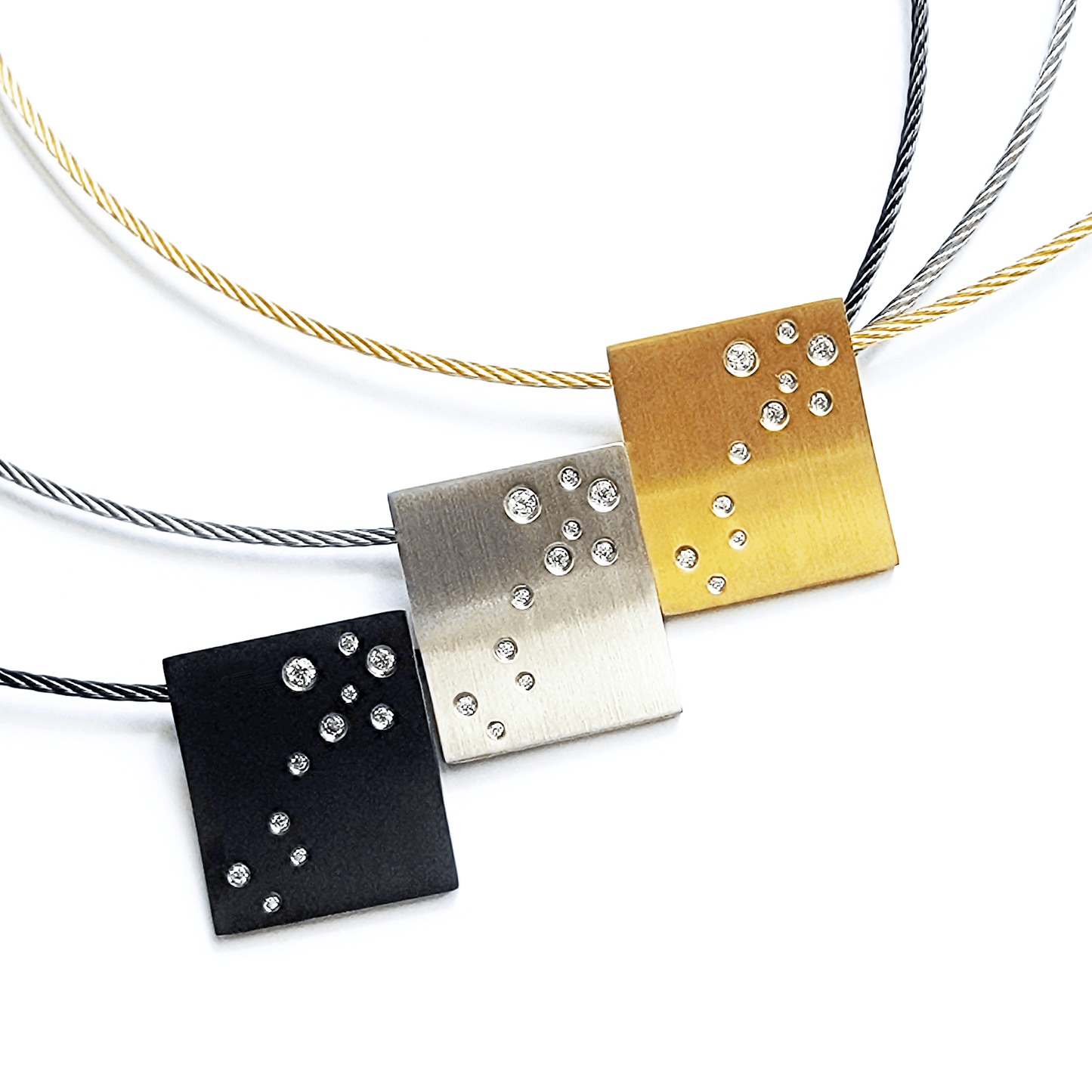 PT094B B.Tiff Black Pavé Galaxie Pendant - PBNJ FASHIONS