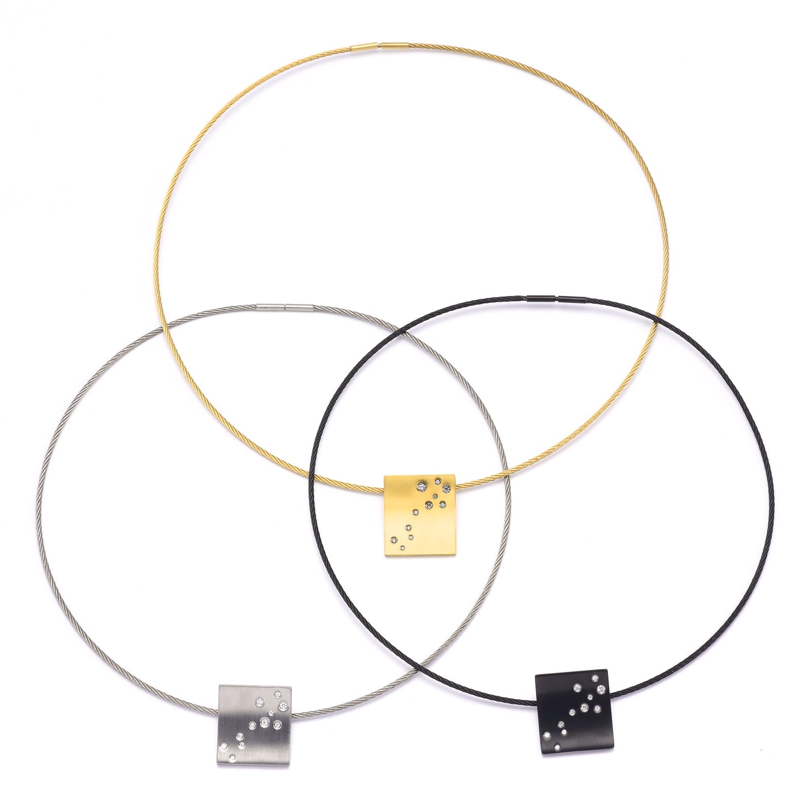 PT094G B.Tiff Gold Pavé Galaxie Pendant - PBNJ FASHIONS