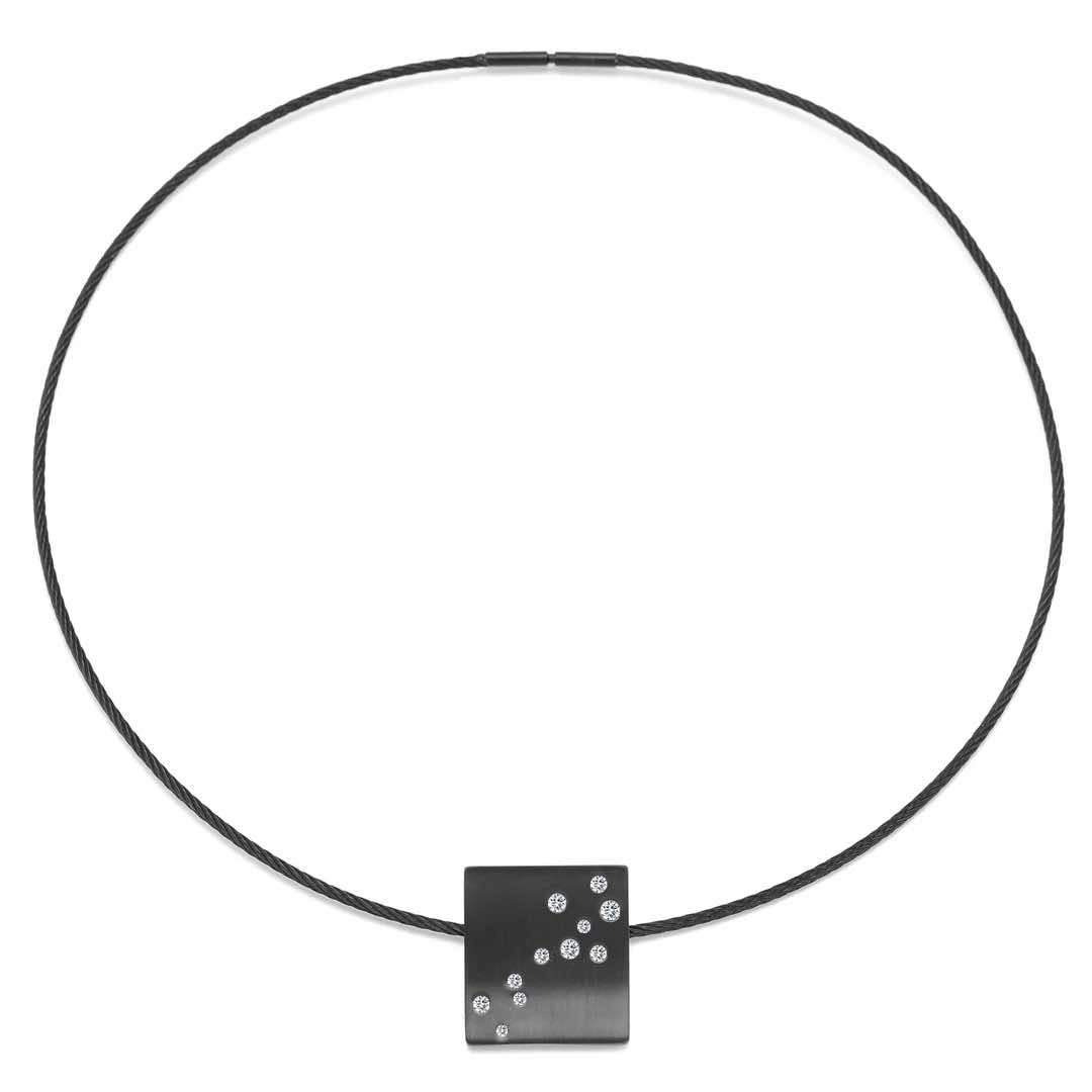 PT094B B.Tiff Black Pavé Galaxie Pendant - PBNJ FASHIONS