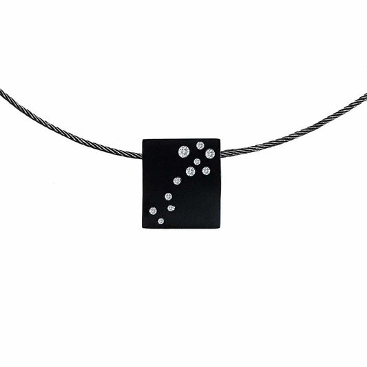 PT094B B.Tiff Black Pavé Galaxie Pendant - PBNJ FASHIONS