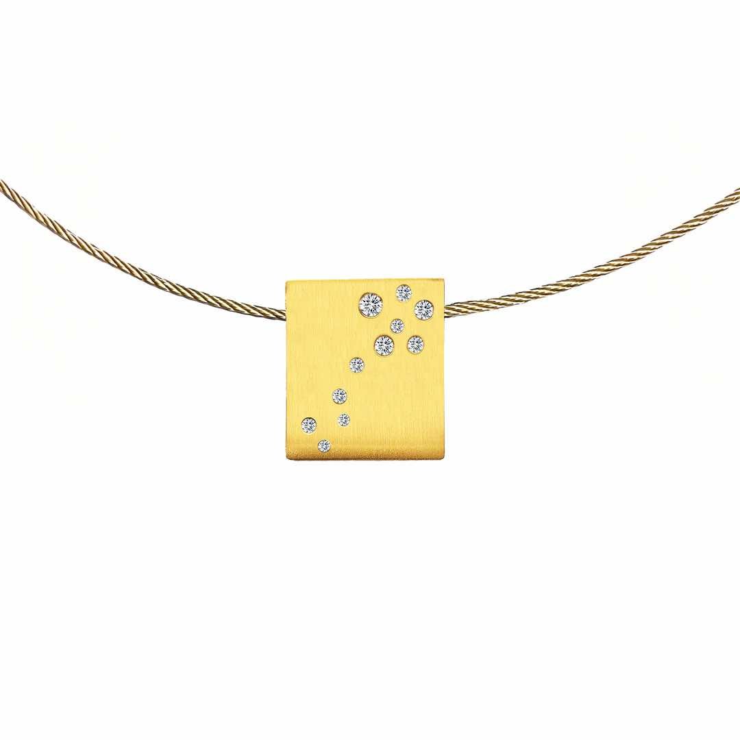 PT094G B.Tiff Gold Pavé Galaxie Pendant - PBNJ FASHIONS