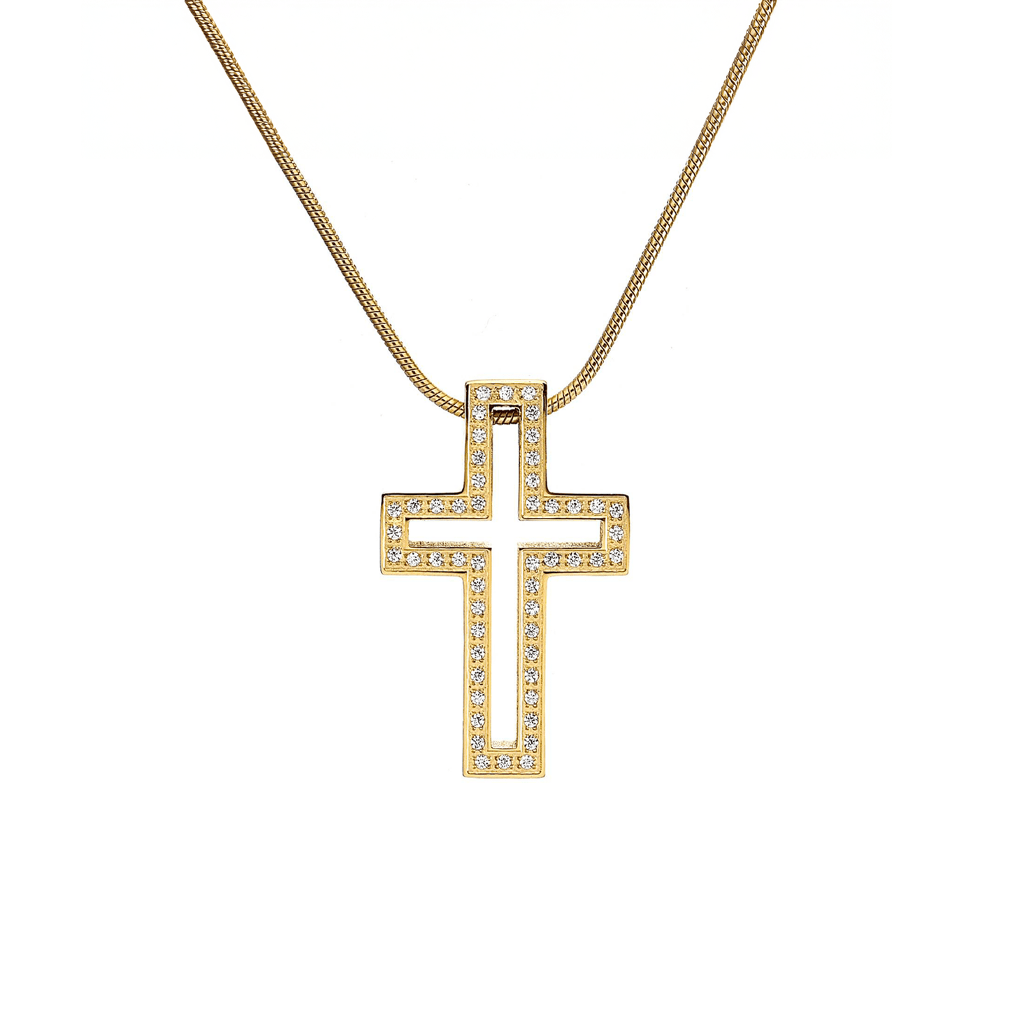 PT098G B.Tiff Gold Lumière Cross Pendant - PBNJ FASHIONS