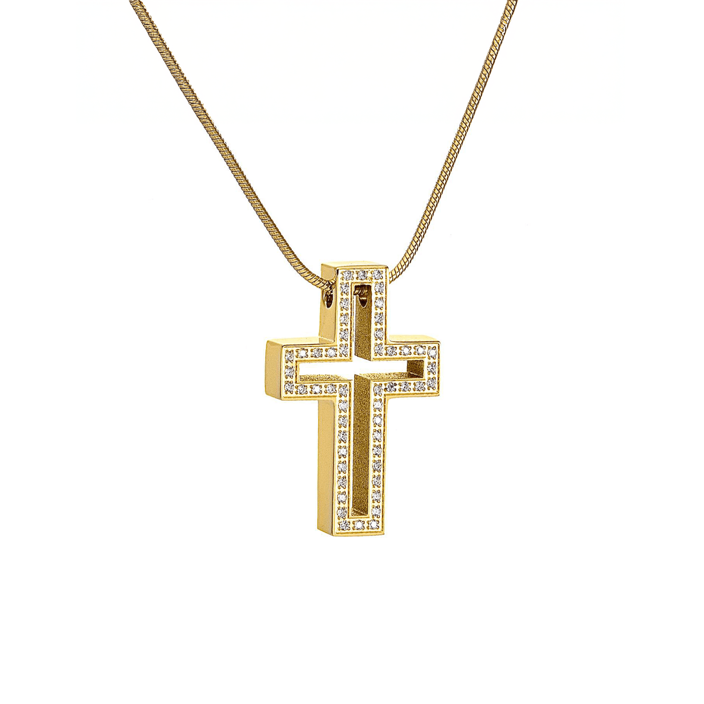 PT098G B.Tiff Gold Lumière Cross Pendant - PBNJ FASHIONS
