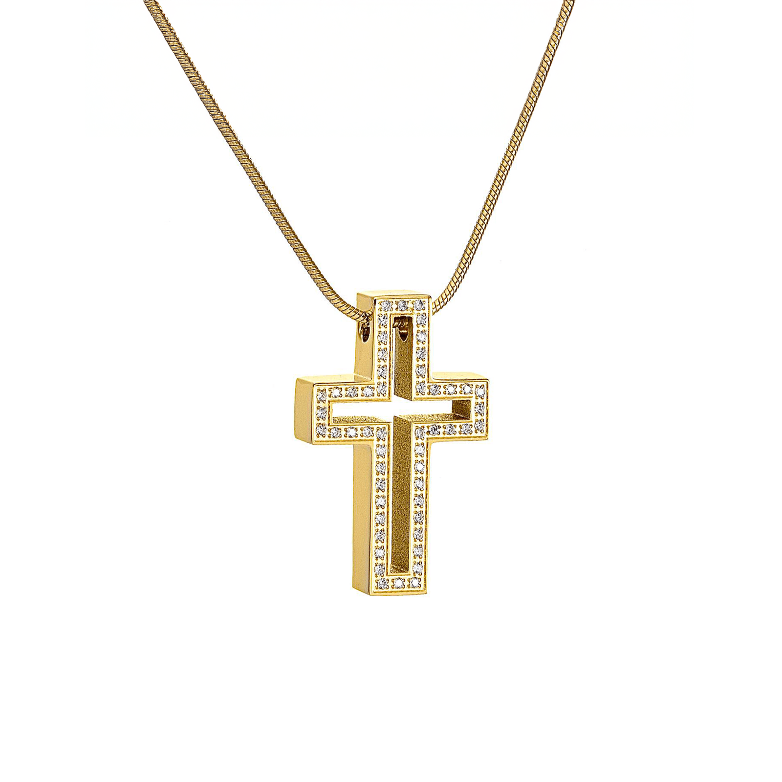 PT098G B.Tiff Gold Lumière Cross Pendant - PBNJ FASHIONS