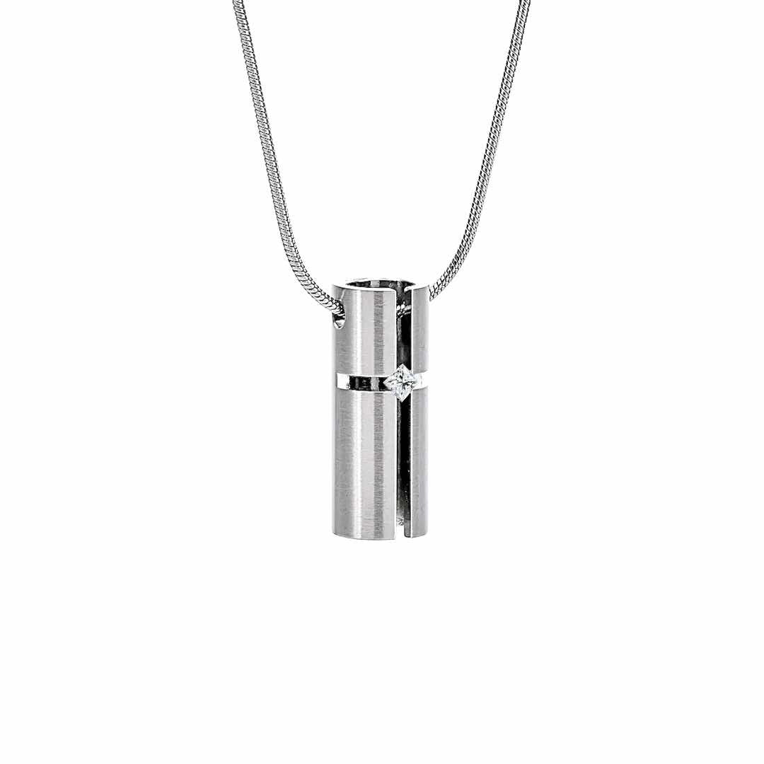 PT099W B.Tiff .02ct 3D Cross Croixlumière Pendant Necklace - PBNJ FASHIONS