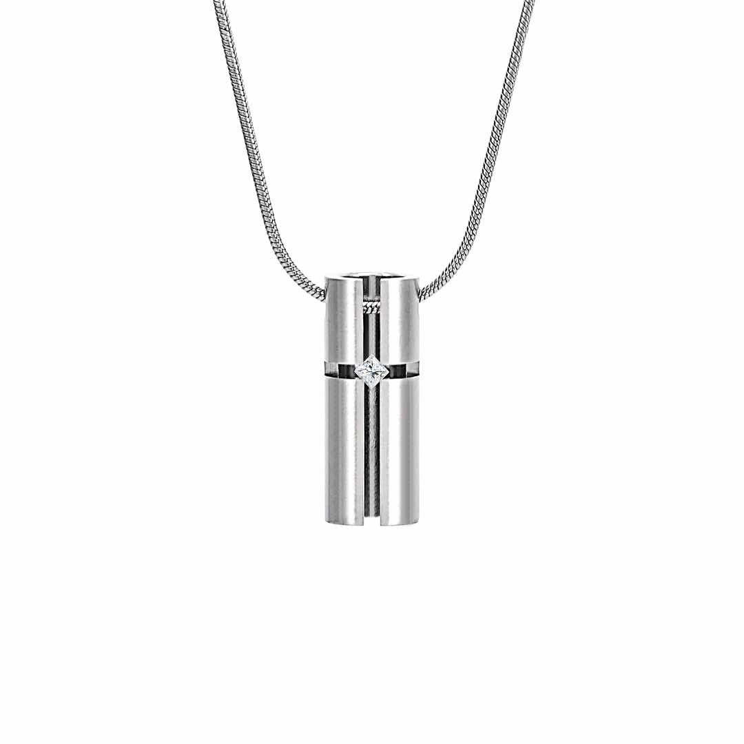 PT099W B.Tiff .02ct 3D Cross Croixlumière Pendant Necklace - PBNJ FASHIONS