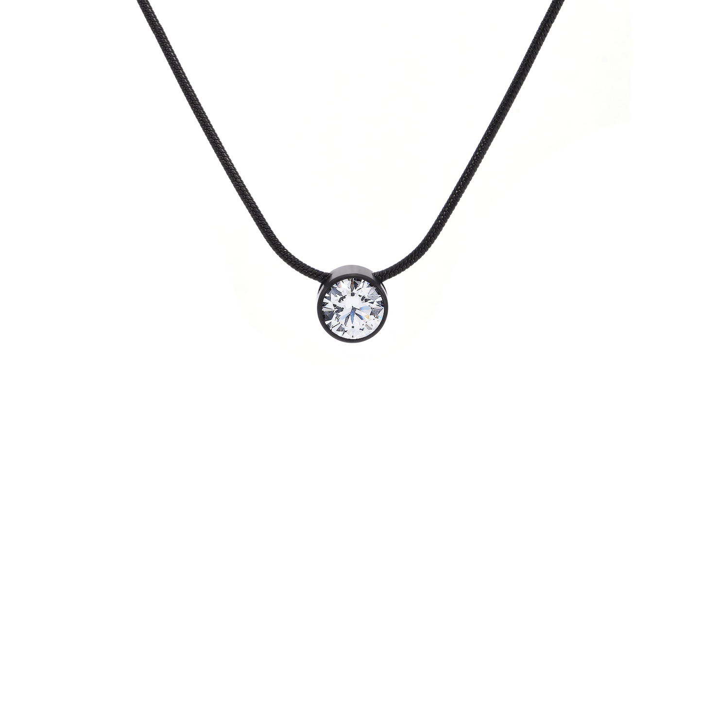 PT101B B.Tiff Black 1 ct Solitaire Pendant - PBNJ FASHIONS