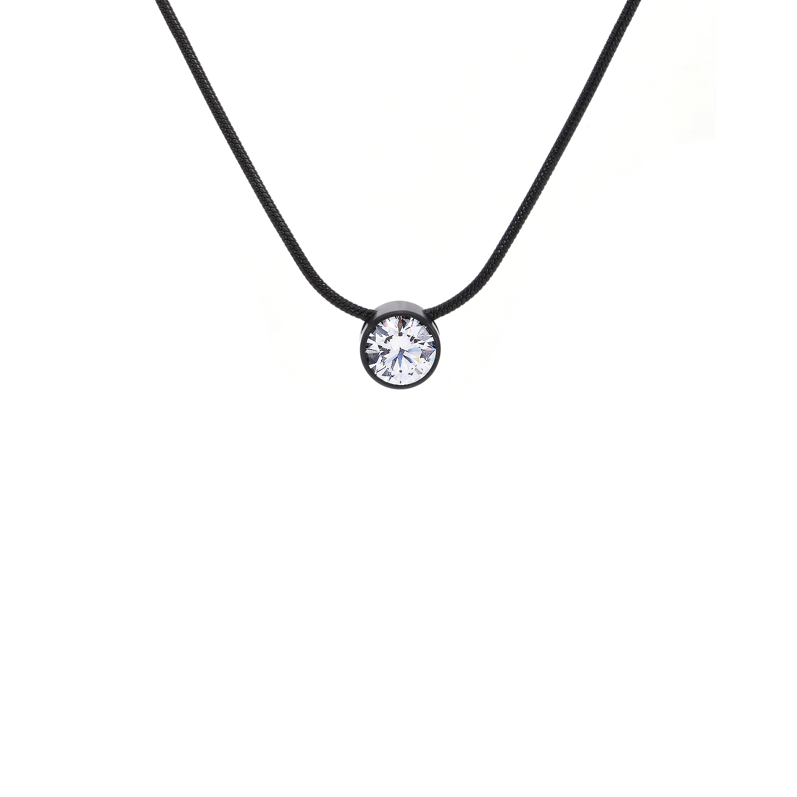 PT101B B.Tiff Black 1 ct Solitaire Pendant - PBNJ FASHIONS