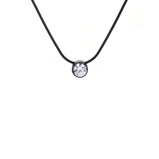 PT101B B.Tiff Black 1 ct Solitaire Pendant - PBNJ FASHIONS