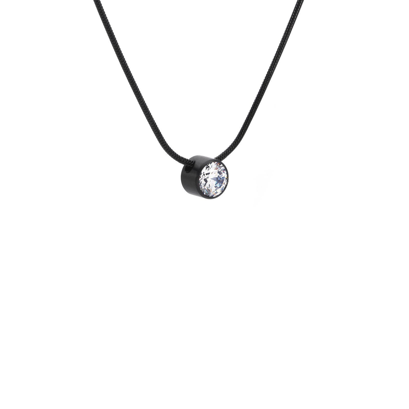 PT101B B.Tiff Black 1 ct Solitaire Pendant - PBNJ FASHIONS