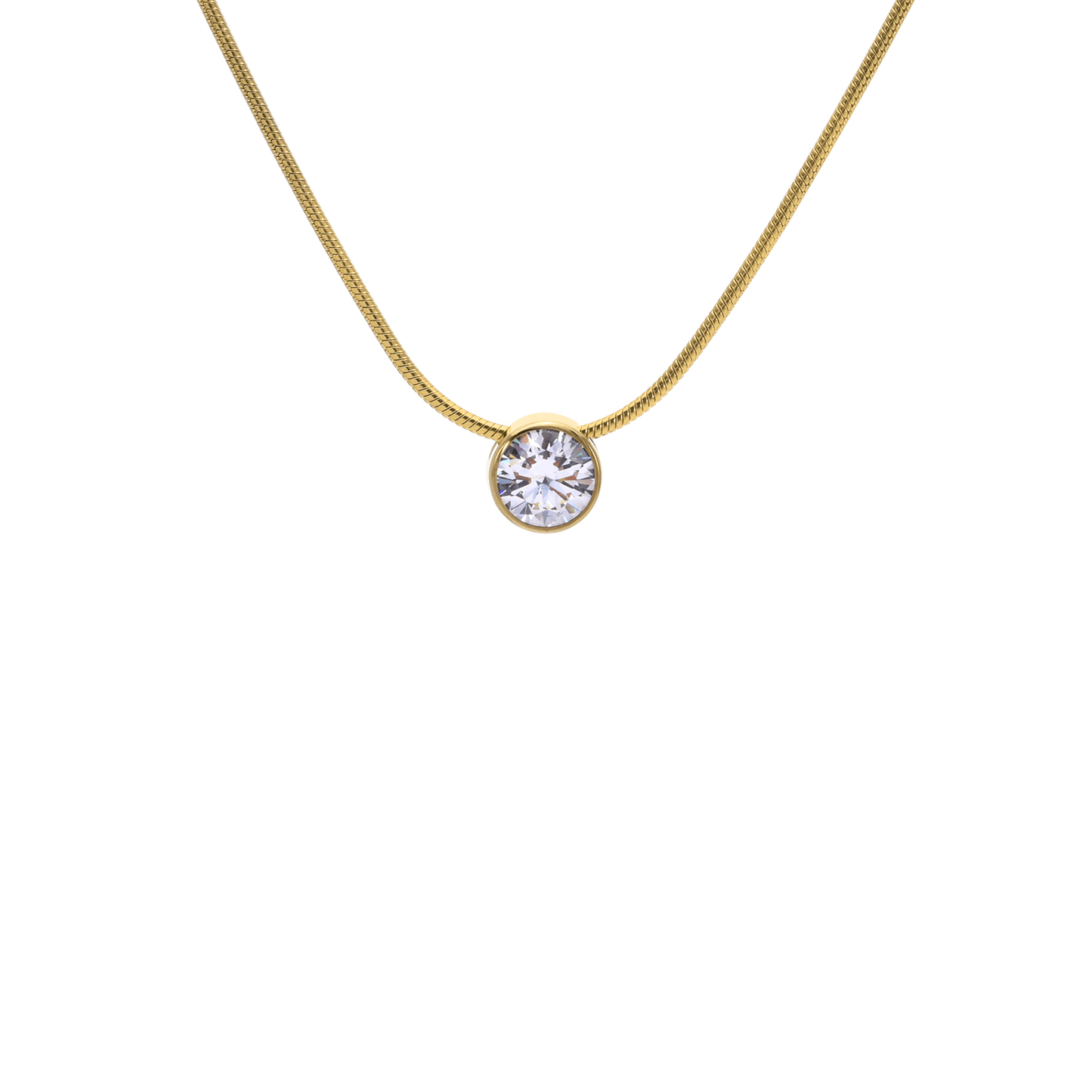 PT101G B.Tiff Gold 1 ct Solitaire Pendant - PBNJ FASHIONS