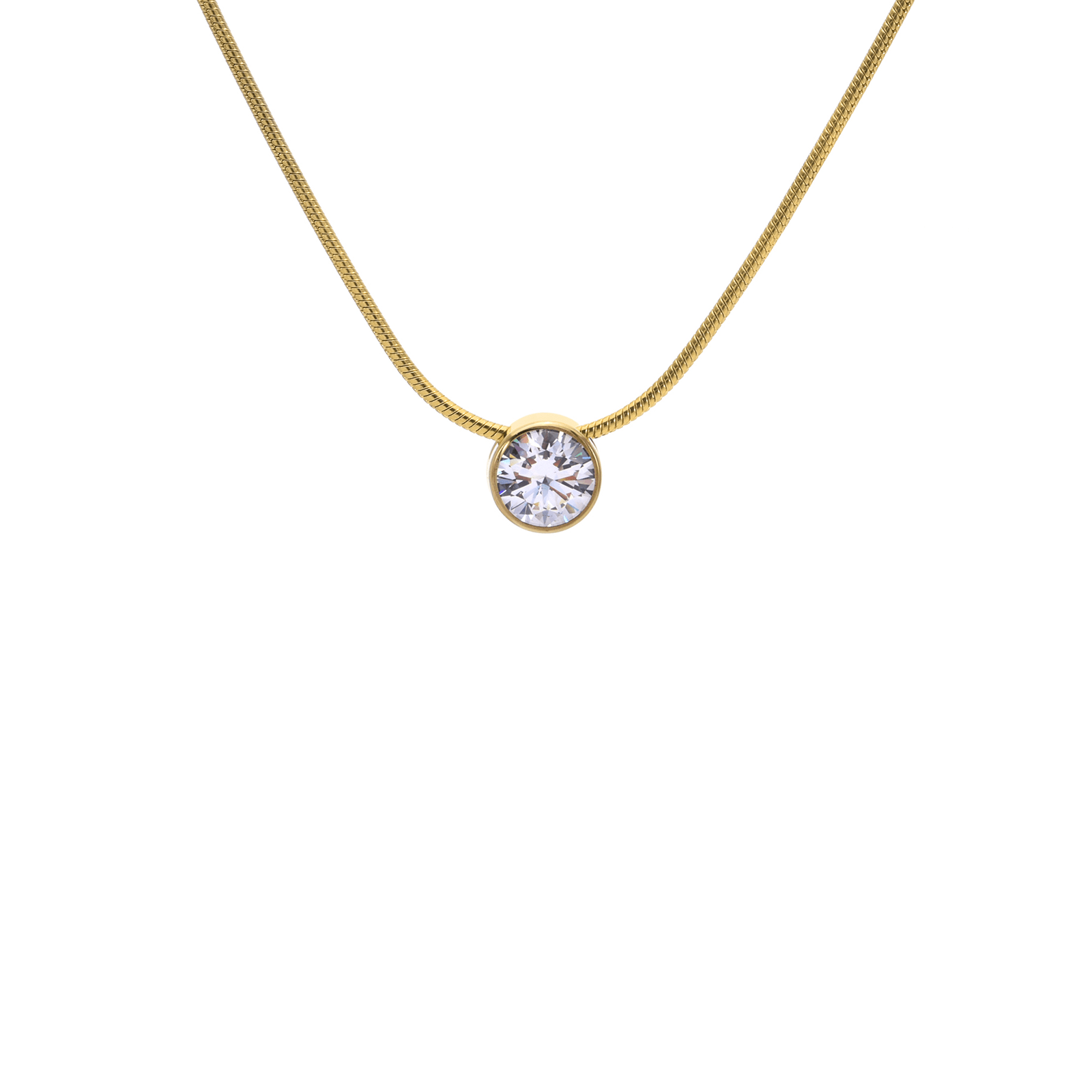 PT101G B.Tiff Gold 1 ct Solitaire Pendant - PBNJ FASHIONS
