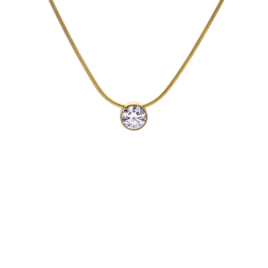 PT101G B.Tiff Gold 1 ct Solitaire Pendant - PBNJ FASHIONS